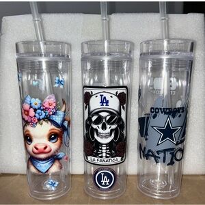 Set of Three LA Themed Clear Tumblers